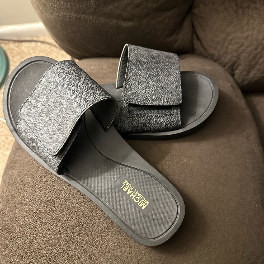 Michael Kors Charcoal Slide Sandals